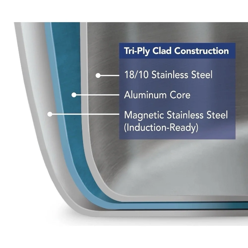 Tramontina Tri-Ply Clad 8 Qt Covered Stainless Steel StockPot